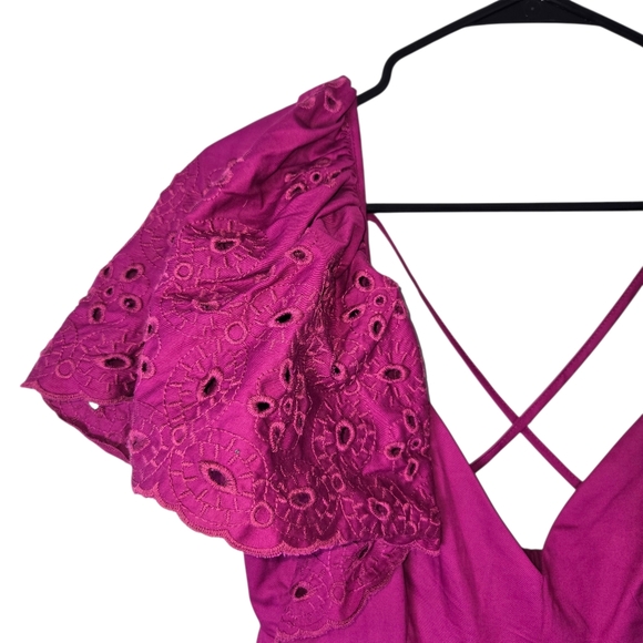 NWT Anthropologie En Saison Barnette Eyelet Puff Sleeve Maxi Dress - Picture 6 of 16